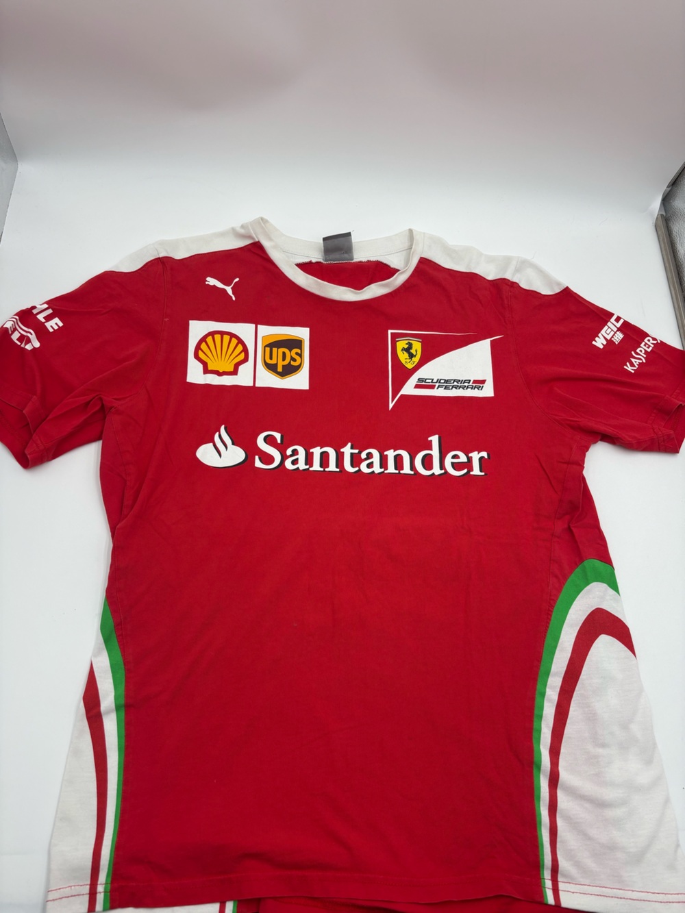 Ferrari Red F1 Motorsport Tee with White and Green Accents